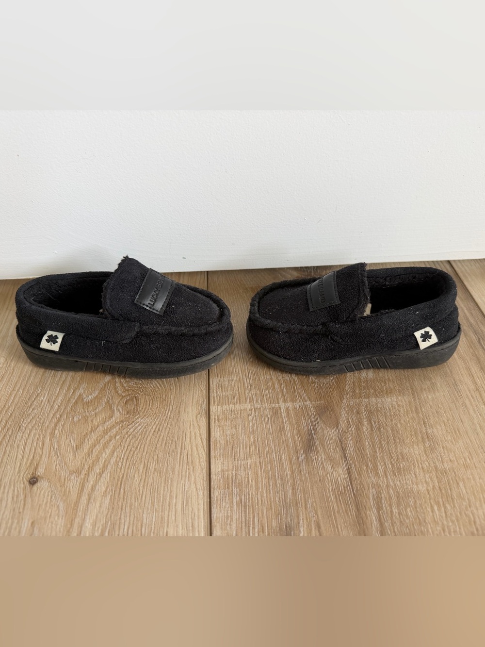 Black Kids Lucky Suede Slip-On Loafers